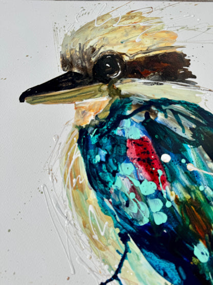 Kerry Bruce, Benny Burra Kookaburra, Acrylic on 500gsm Art Paper