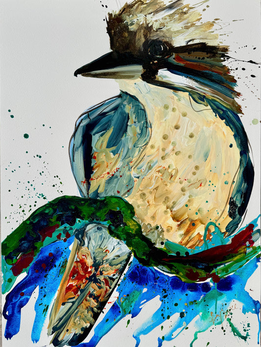 Kerry Bruce,Zach Kookaburra, Acrylic on 500gsm Art Paper