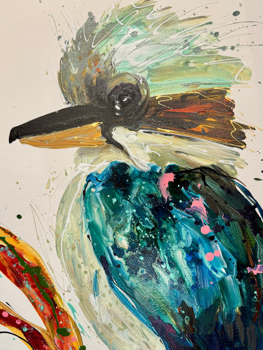 Kerry Bruce, Jack Kookaburra, Acrylic on 500gsm Art Paper