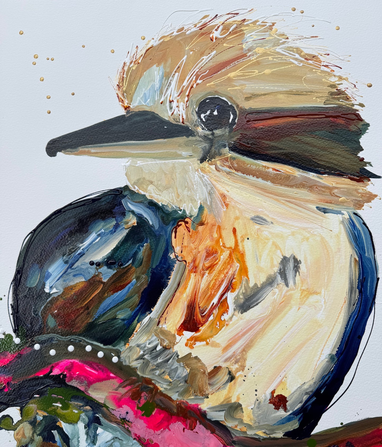 Kerry Bruce, Kenny Kookaburra, Acrylic on 500gsm Art Paper