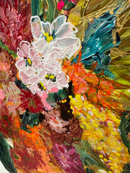Kerry Bruce, Autumn Blooms, Acrylic on 500gsm Archival Art Paper
