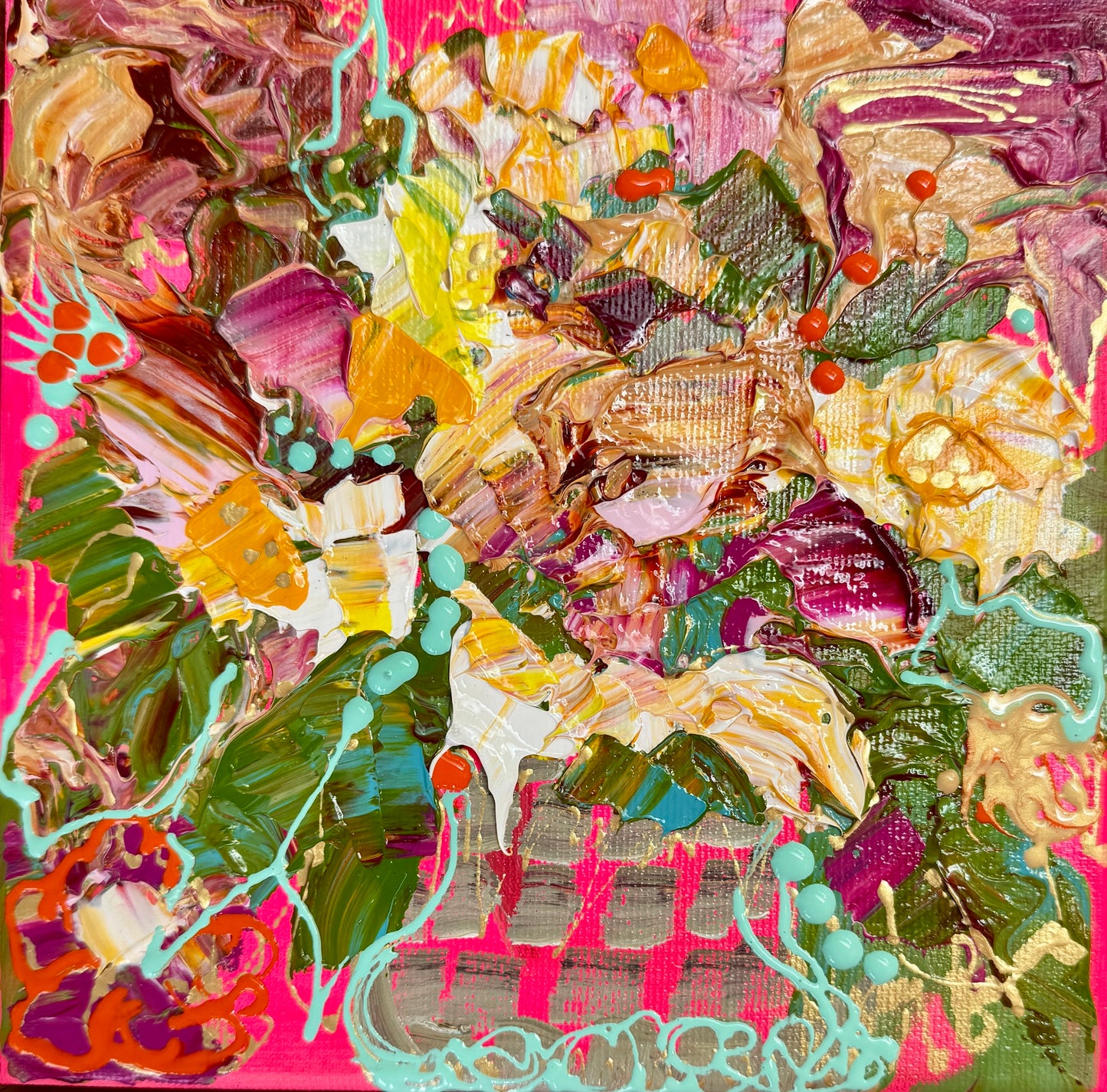 Kerry Bruce, Bountiful Blooms, Acrylic on Canvas