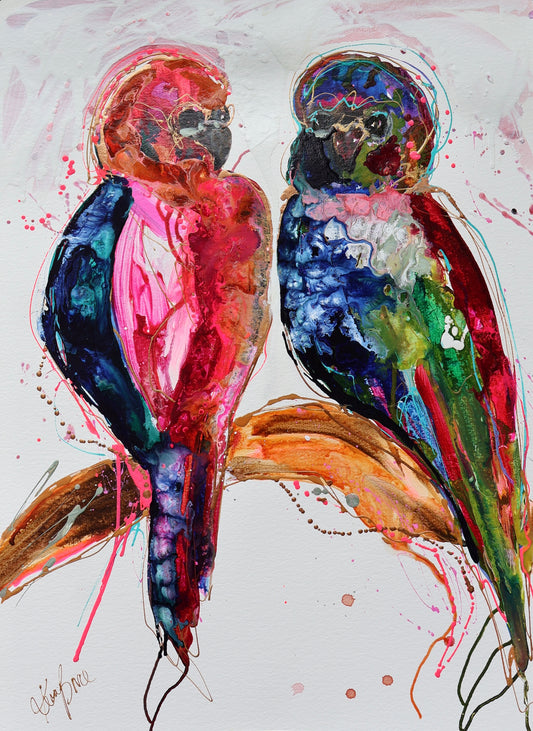 Kerry Bruce, Millie & Mate, Acrylic on 500gsm Art Paper - framed