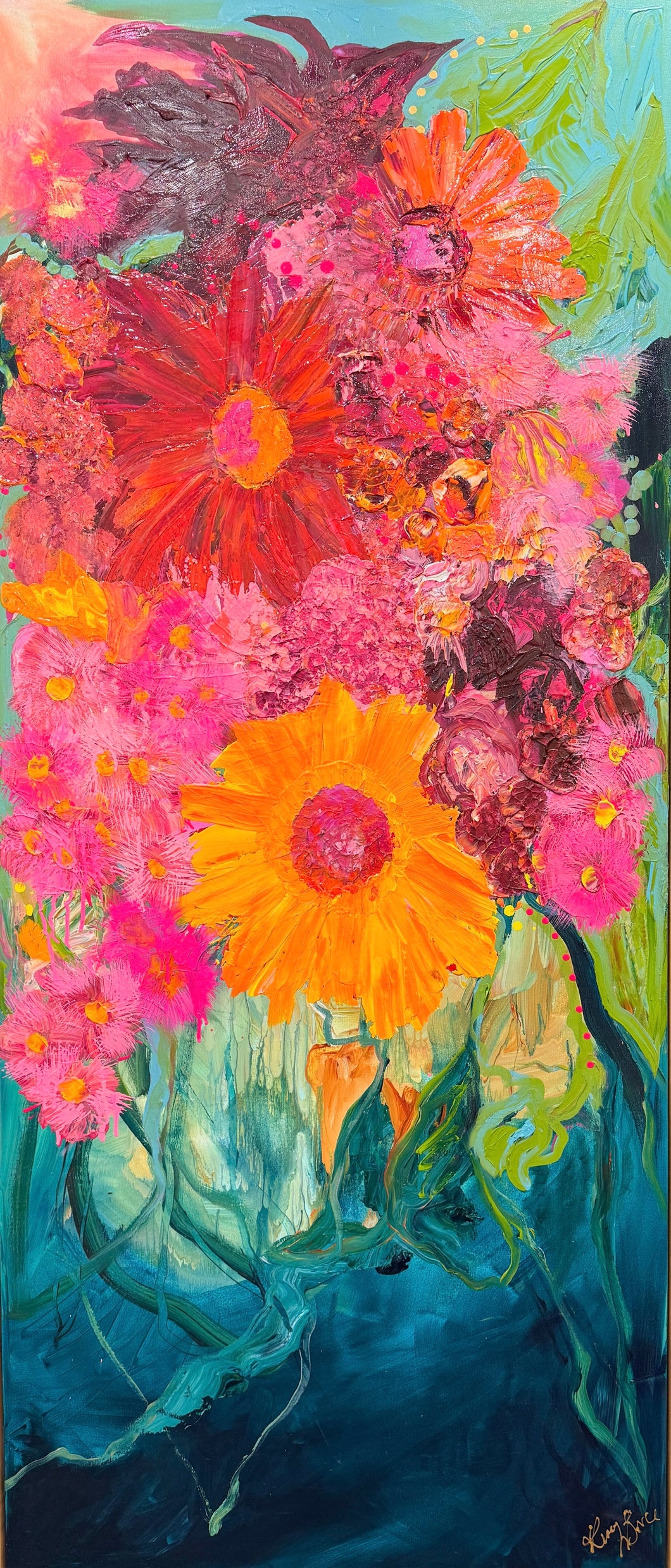 Kerry Bruce, Flower Power, Acrylic on Canvas