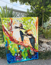 Load image into Gallery viewer, Kerry Bruce,  Guardians of the Bush, Acrylic on Canvas - Oak Float Frame
