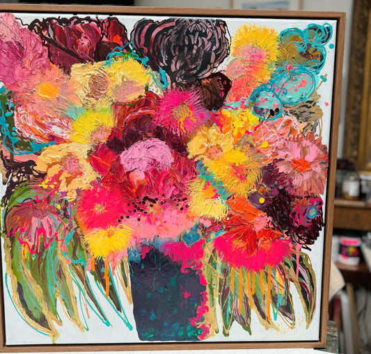 Kerry Bruce, Gum Blossoms, Acrylic on Canvas