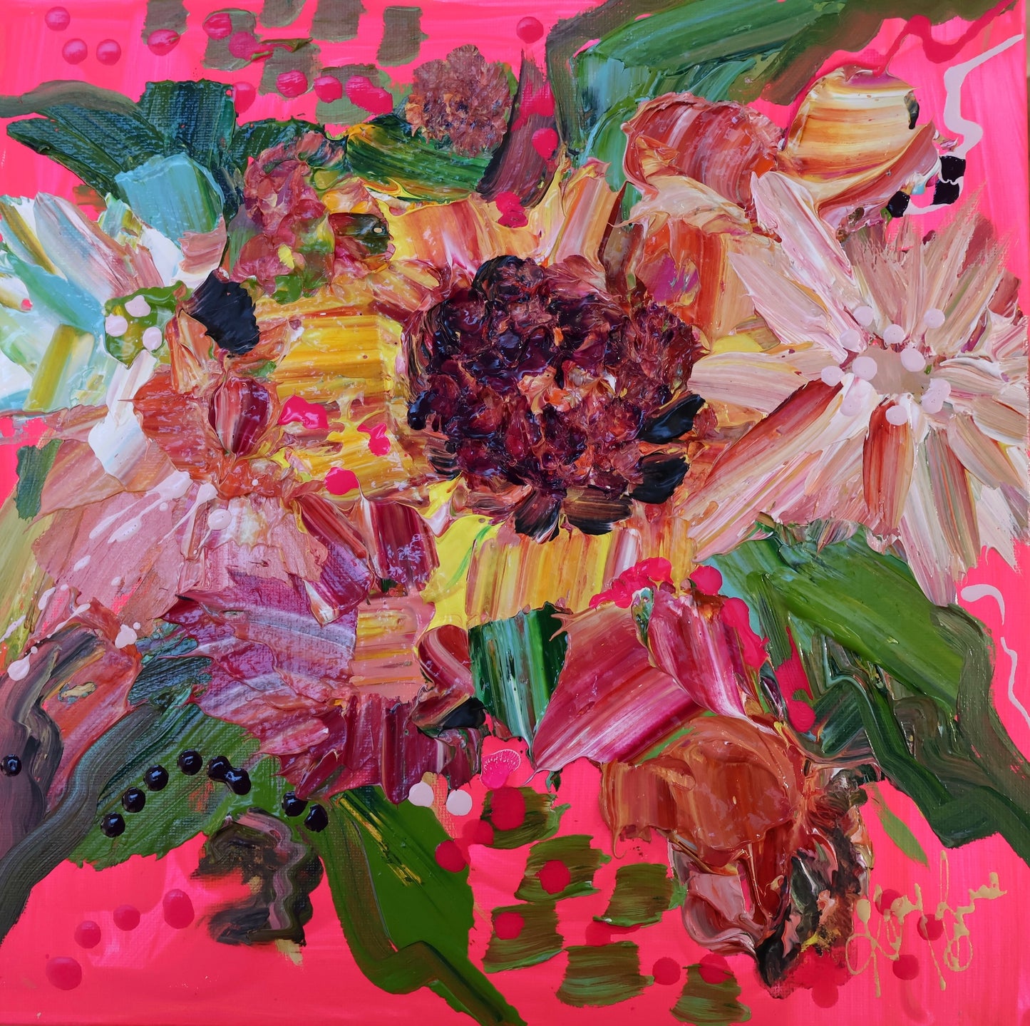 Kerry Bruce, Sunflower, Acrylic on Canvas