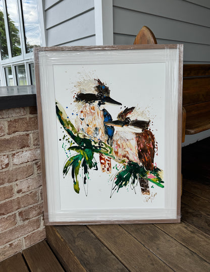 Kerry Bruce, Kookaburra Krush, Acrylic on 500gsm Art Paper - framed