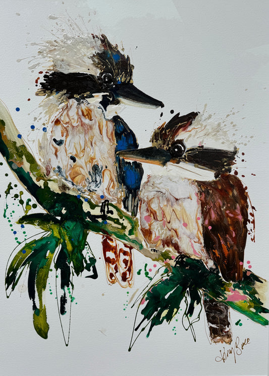 Kerry Bruce, Kookaburra Krush, Acrylic on 500gsm Art Paper - framed