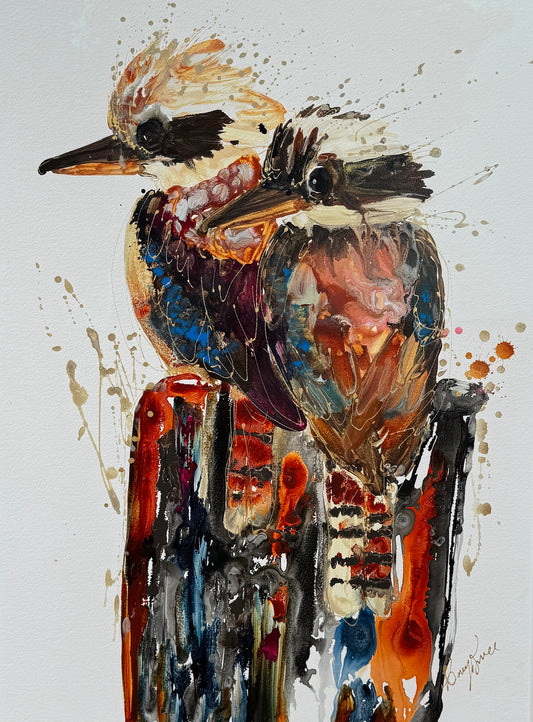 Kerry Bruce, Blended Families, Acrylic on 500gsm Art Paper - framed