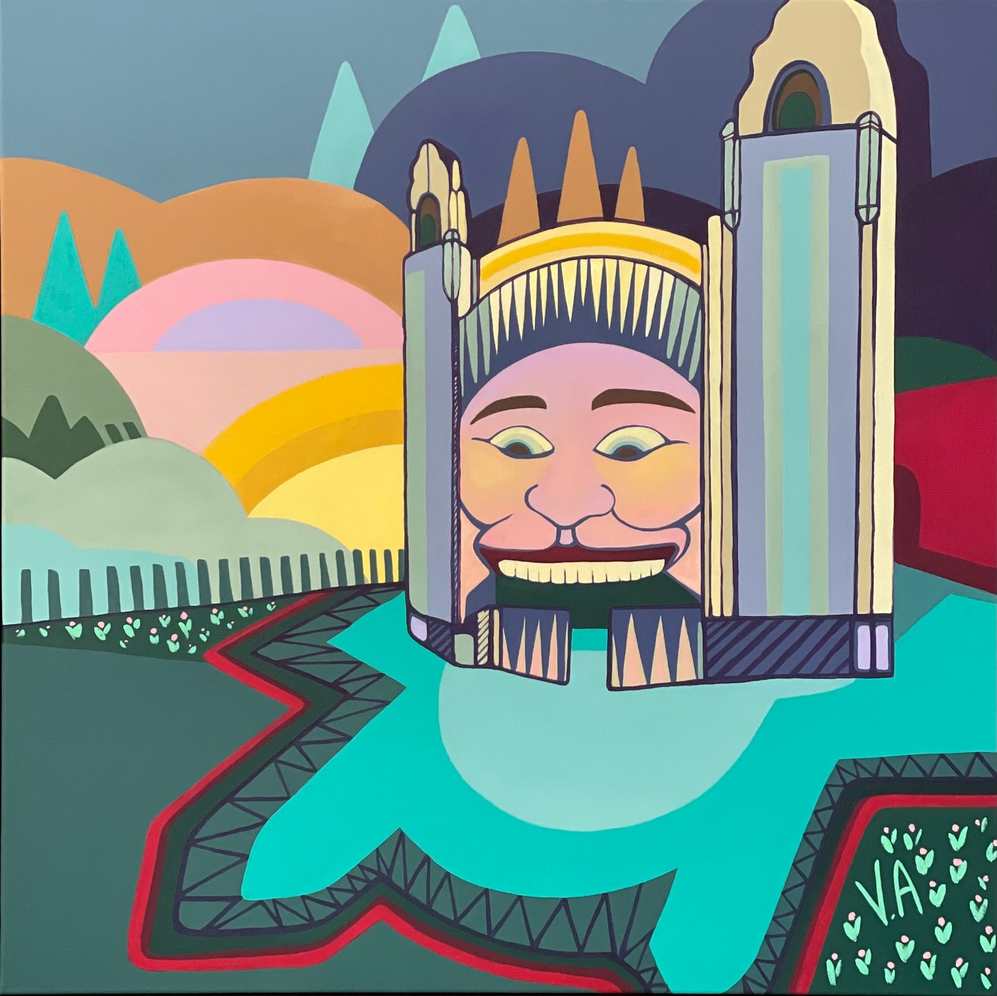 Vanessa Anderson, Luna Park, Acrylic & Oil on Canvas, framed