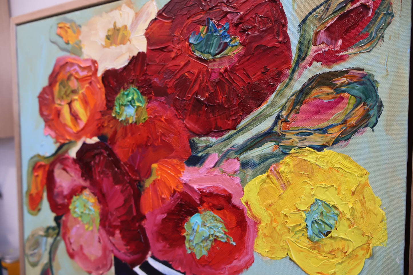 Kerry Bruce, I Love Poppies , Oil on Canvas board