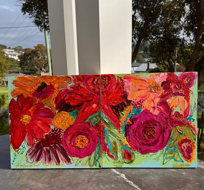 Kerry Bruce,  Spring Blooms l, Acrylic on Board