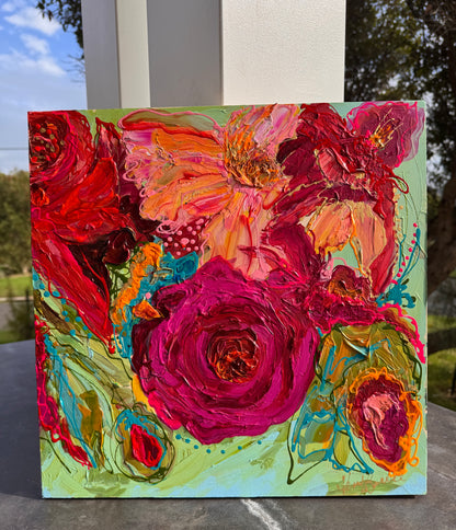 Kerry Bruce,  Spring Blooms ll, Acrylic on Board