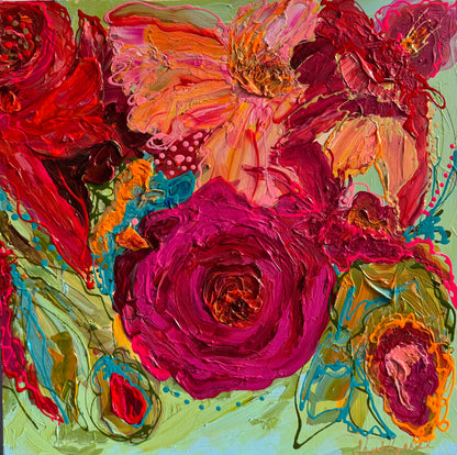 Kerry Bruce,  Spring Blooms ll, Acrylic on Board