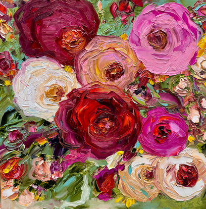 Kerry Bruce, Love Blooms, Oil on Board