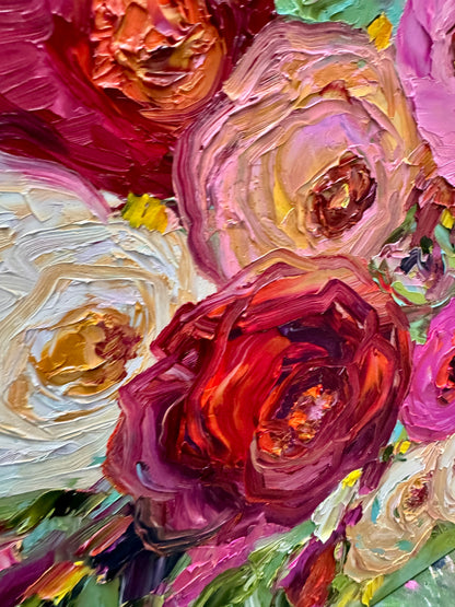 Kerry Bruce, Love Blooms, Oil on Board
