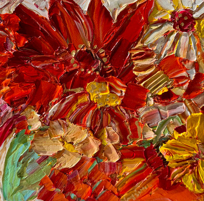 Kerry Bruce, Sunflowers l, Oil on Canvas
