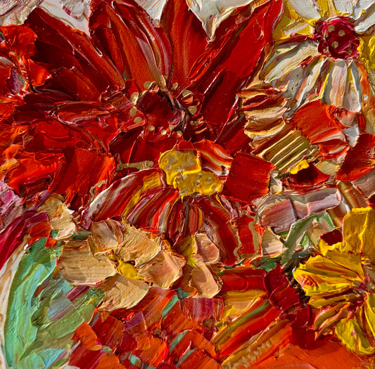 Kerry Bruce, Sunflowers l, Oil on Canvas