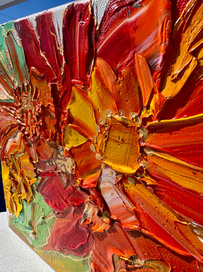 Kerry Bruce, Sunflowers ll, Oil on Canvas