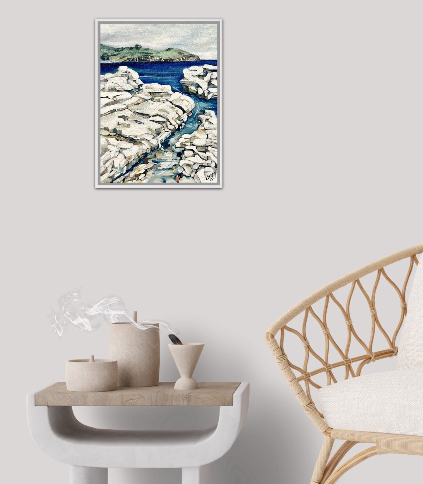 Alisa Beak, White Shores, Oil & Mixed Medium on Canvas