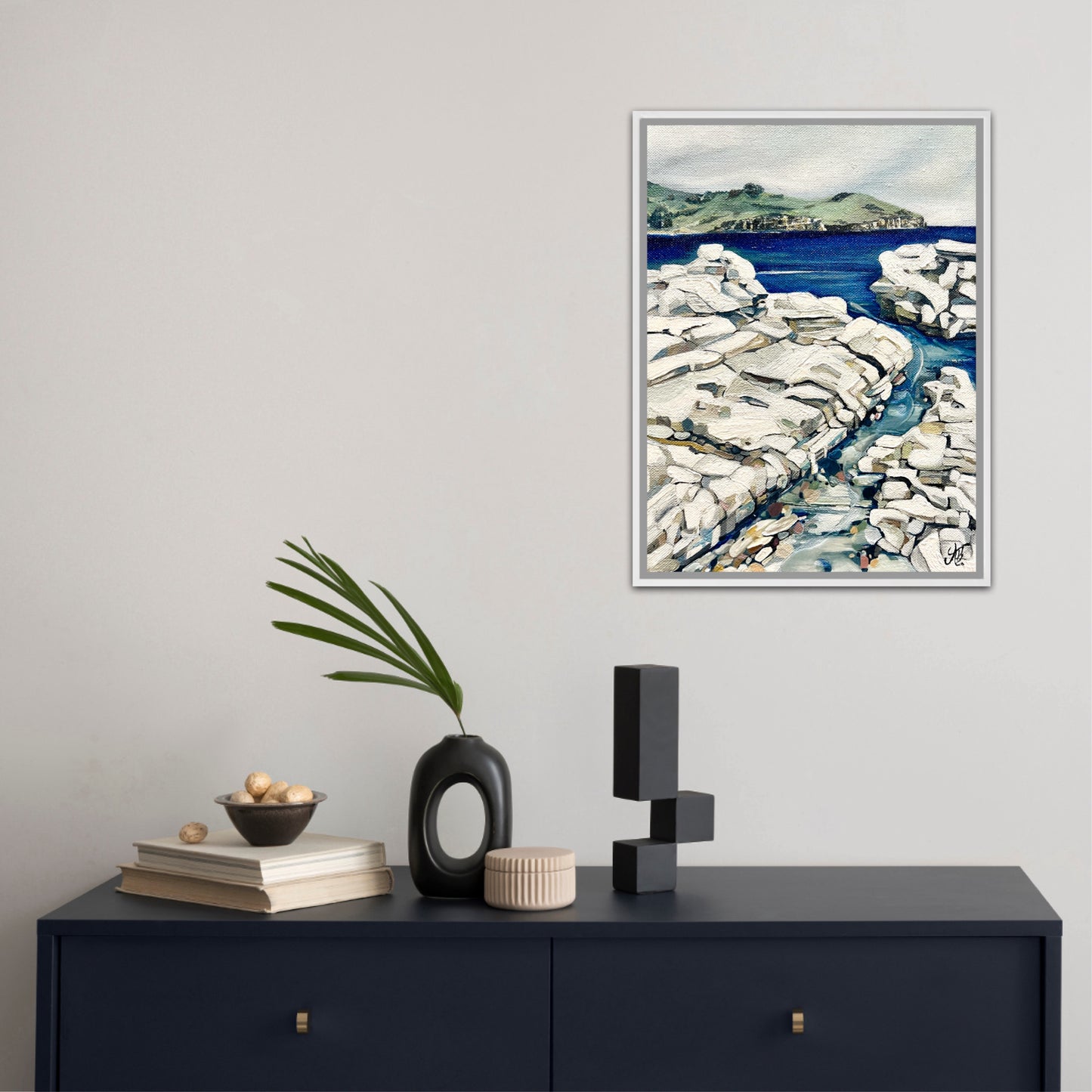 Alisa Beak, White Shores, Oil & Mixed Medium on Canvas