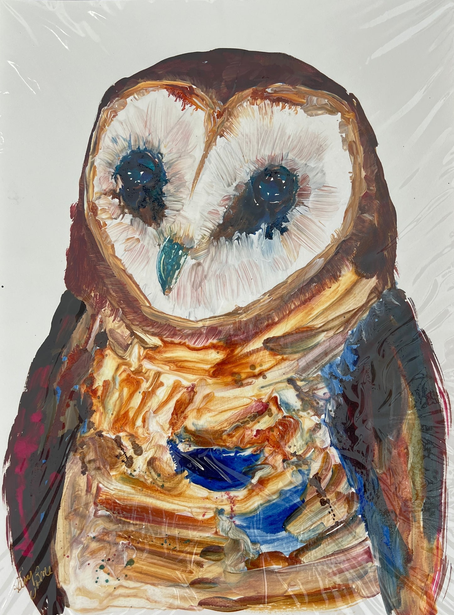 Kerry Bruce, Oliver Owl, Acrylic on 500gsm Art Paper
