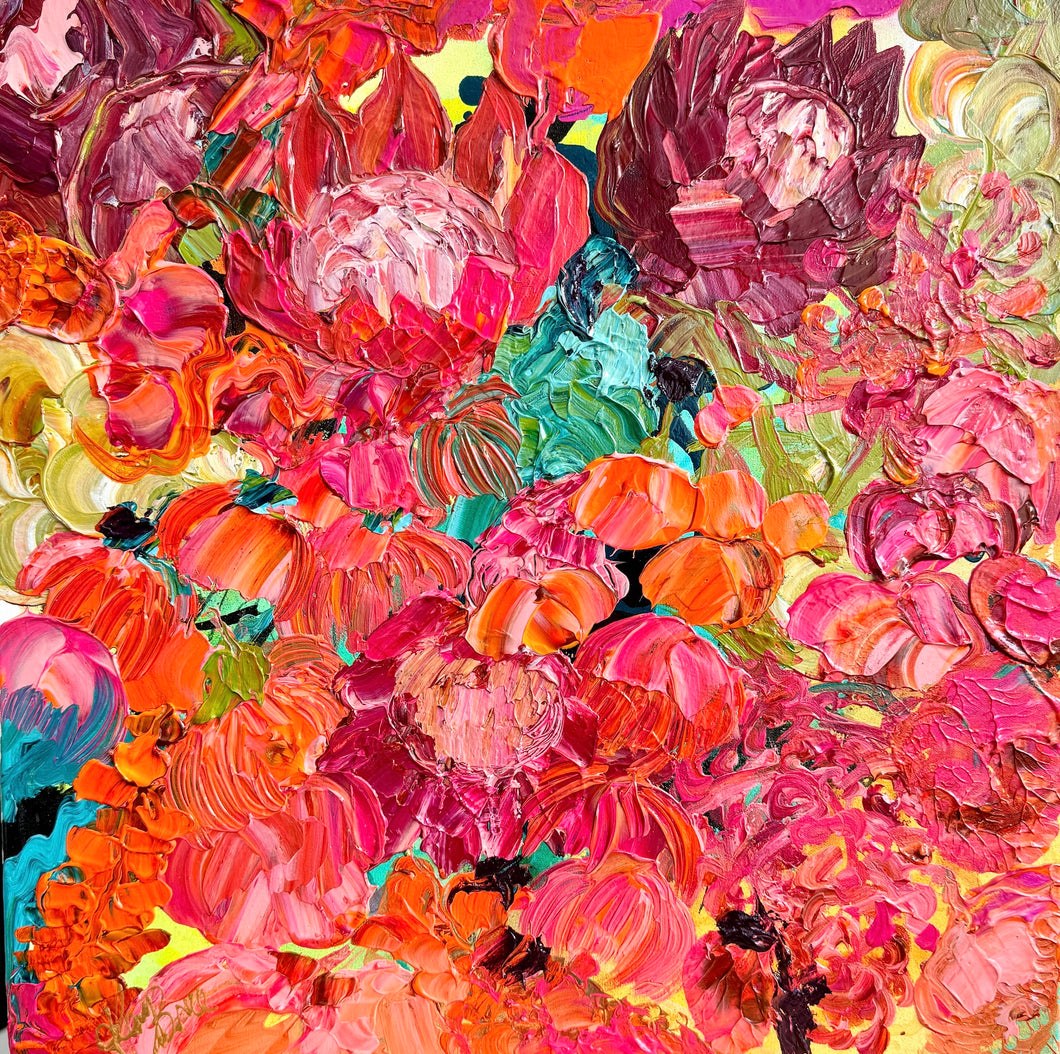 Kerry Bruce, Protea Pop, Acrylic on Canvas