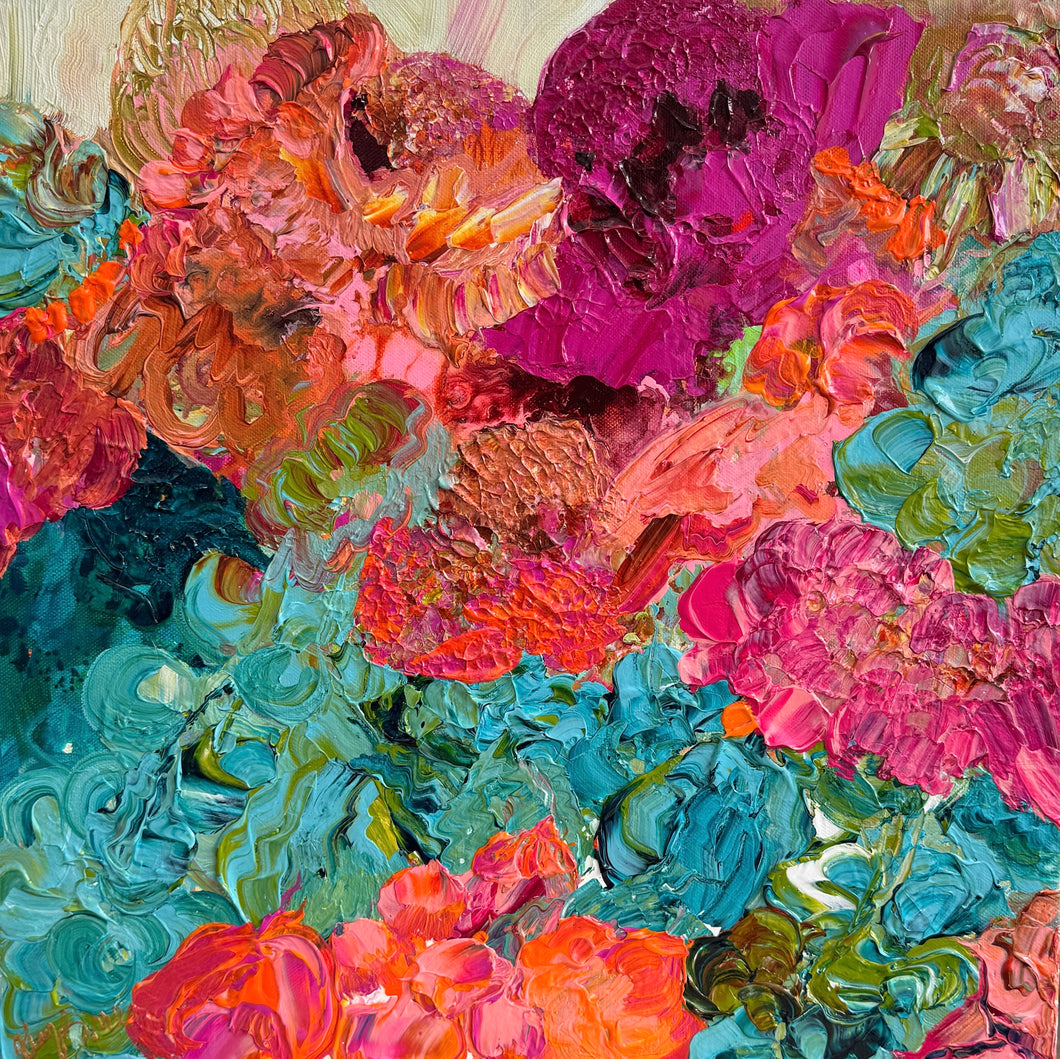 Kerry Bruce, Aqua Bliss, Acrylic on Canvas