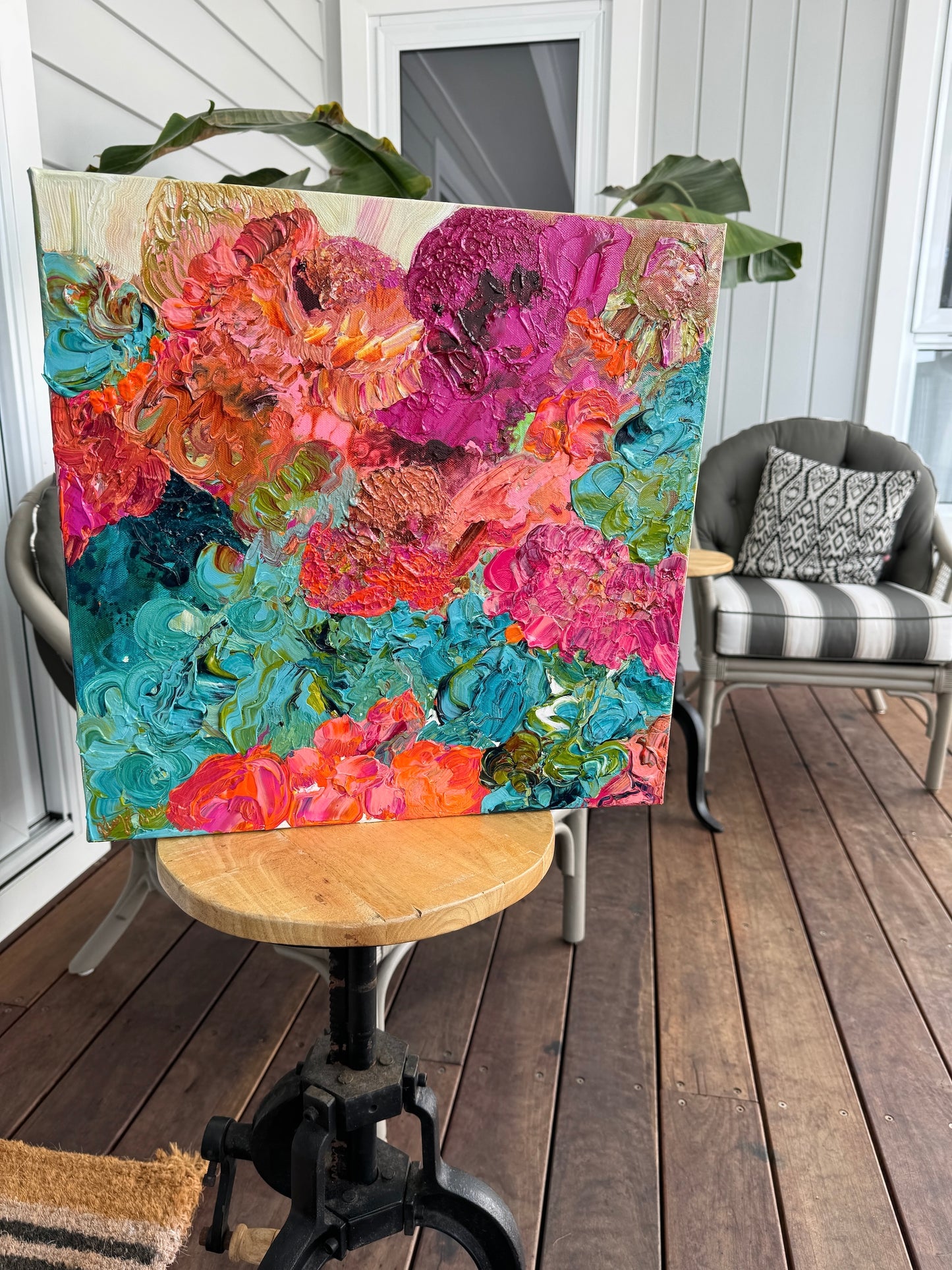 Kerry Bruce, Aqua Bliss, Acrylic on Canvas