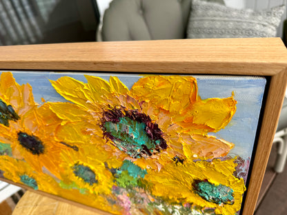 Kerry Bruce, Sunflowers, Oil on Canvas Board