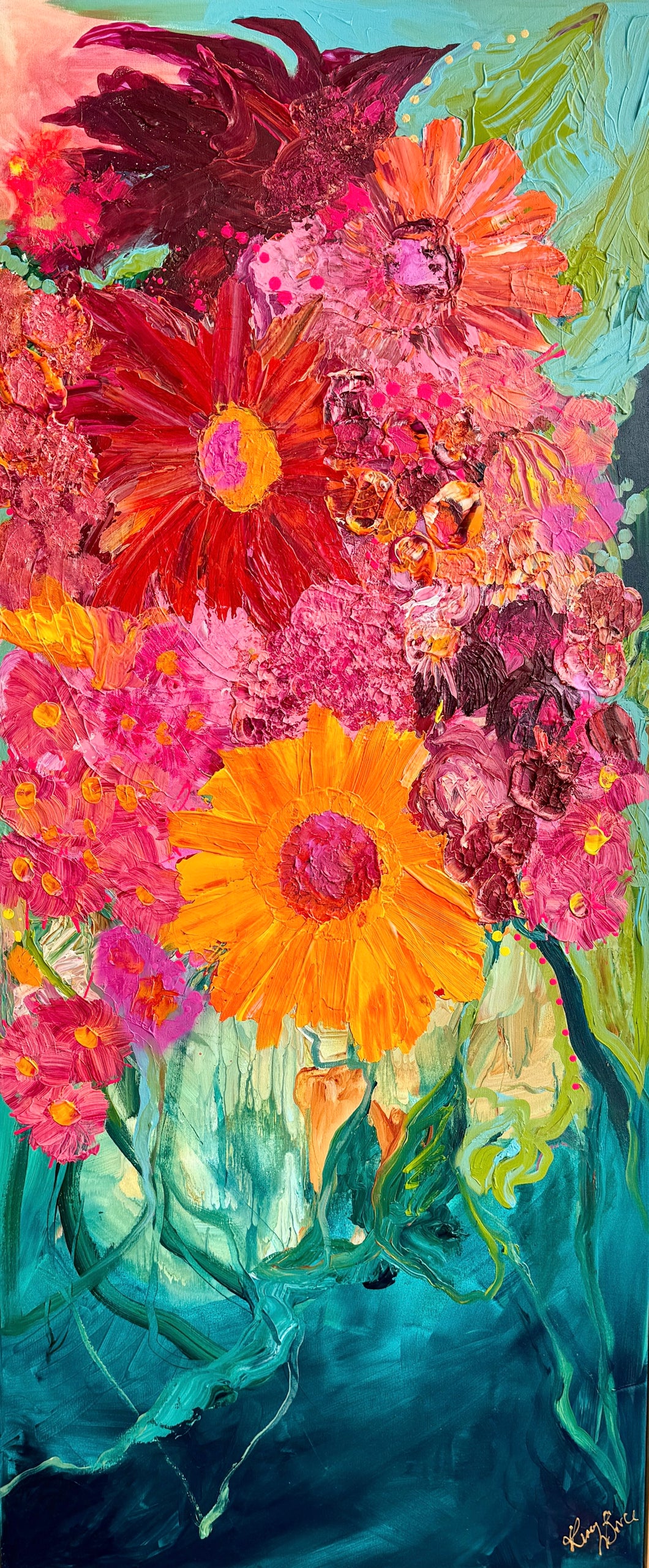 Kerry Bruce, Flower Power, Acrylic on Canvas