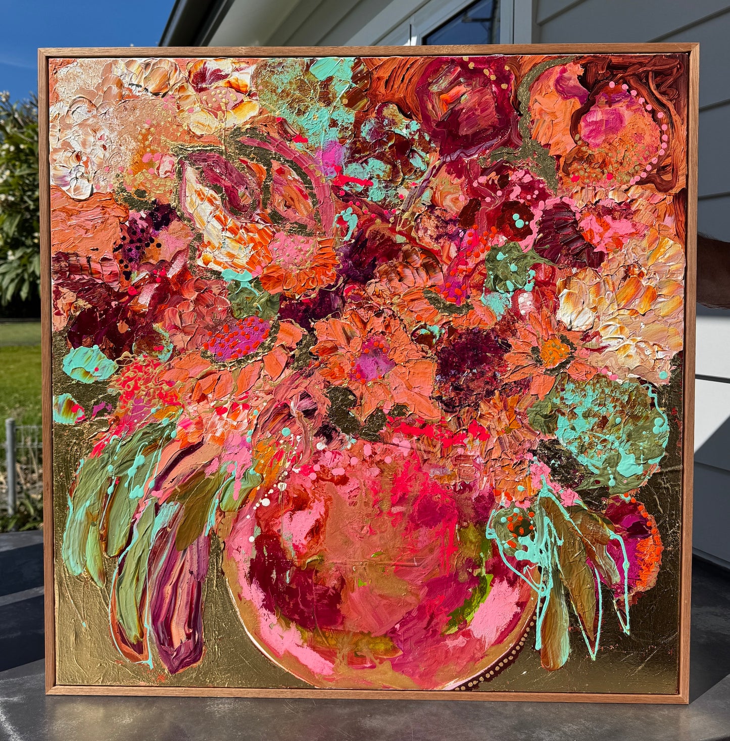 Kerry Bruce, Amber Love Blooms, Acrylic on Canvas