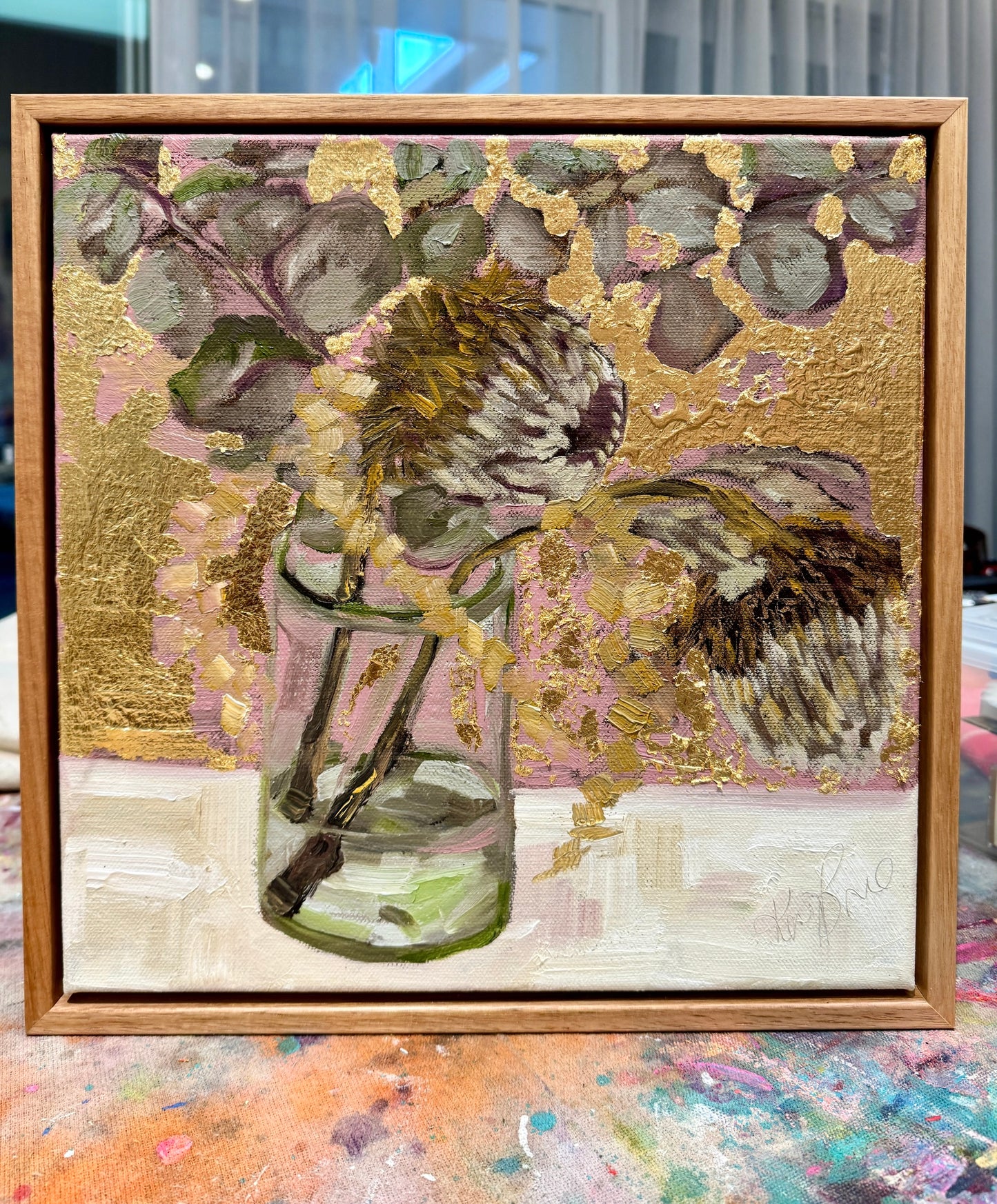 Kerry Bruce, Flora, Oil on Canvas - Gold Leaf