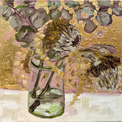 Kerry Bruce, Flora, Oil on Canvas - Gold Leaf