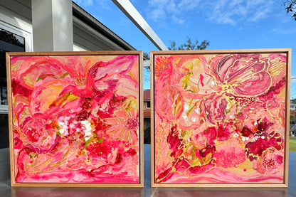 Kerry Bruce,  Passion Pink l, Acrylic on Board