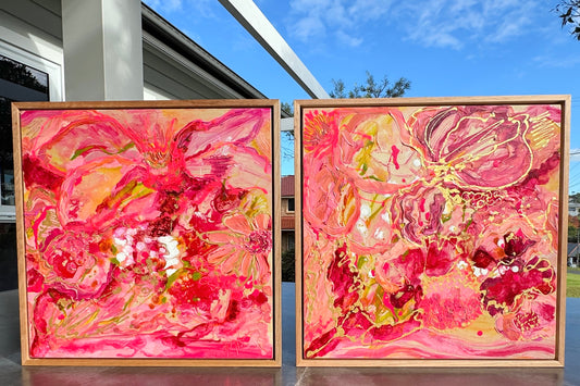 Kerry Bruce,  Passion Pink l, Acrylic on Board