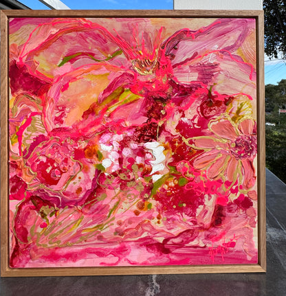 Kerry Bruce,  Passion Pink ll, Acrylic on Board