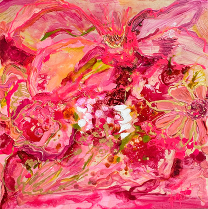 Kerry Bruce,  Passion Pink ll, Acrylic on Board
