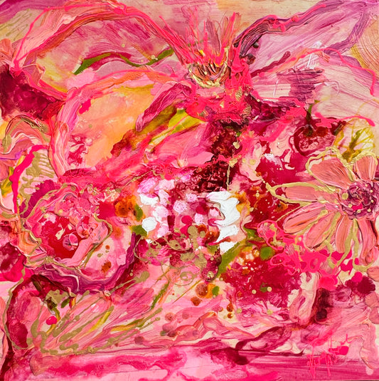 Kerry Bruce,  Passion Pink ll, Acrylic on Board