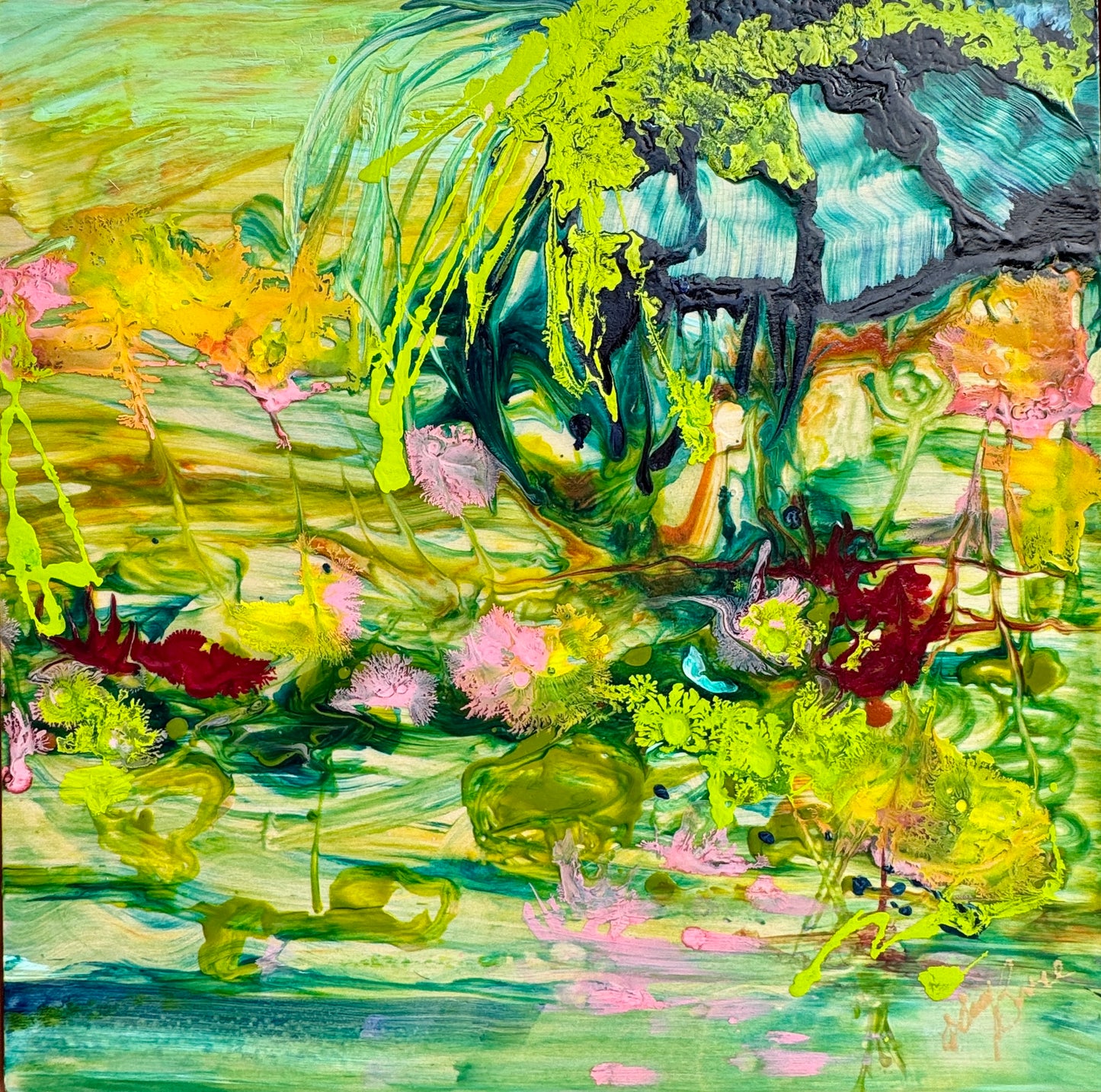 Kerry Bruce,  Water Fairy Flower ll, Acrylic on Board