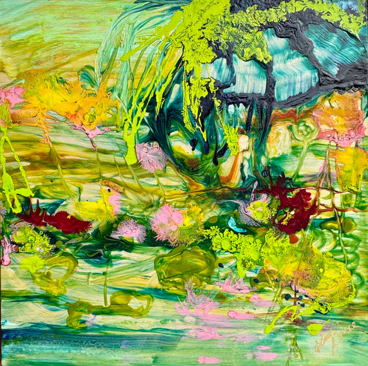 Kerry Bruce,  Water Fairy Flower ll, Acrylic on Board