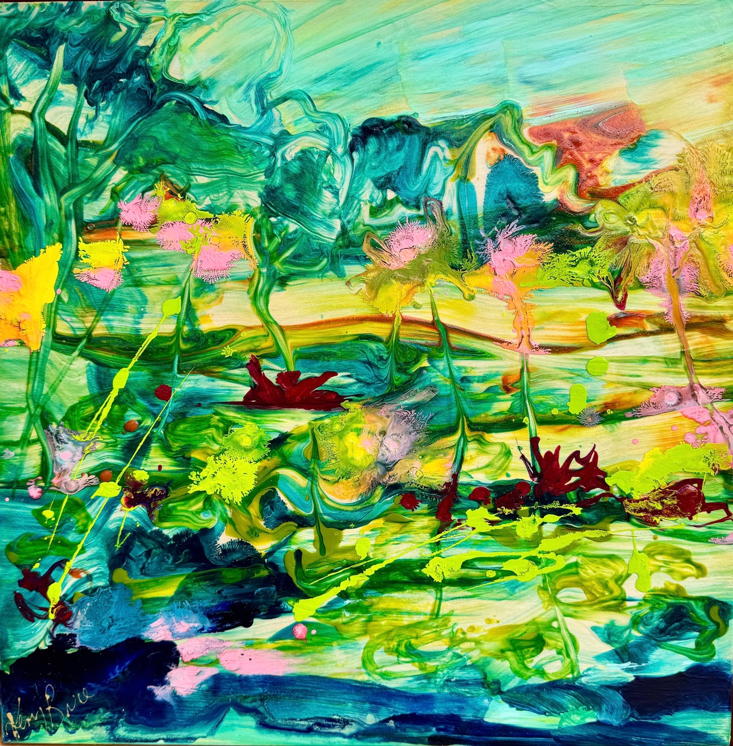 Kerry Bruce,  Water Fairy Flower l, Acrylic on Board