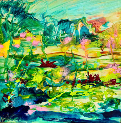 Kerry Bruce,  Water Fairy Flower l, Acrylic on Board