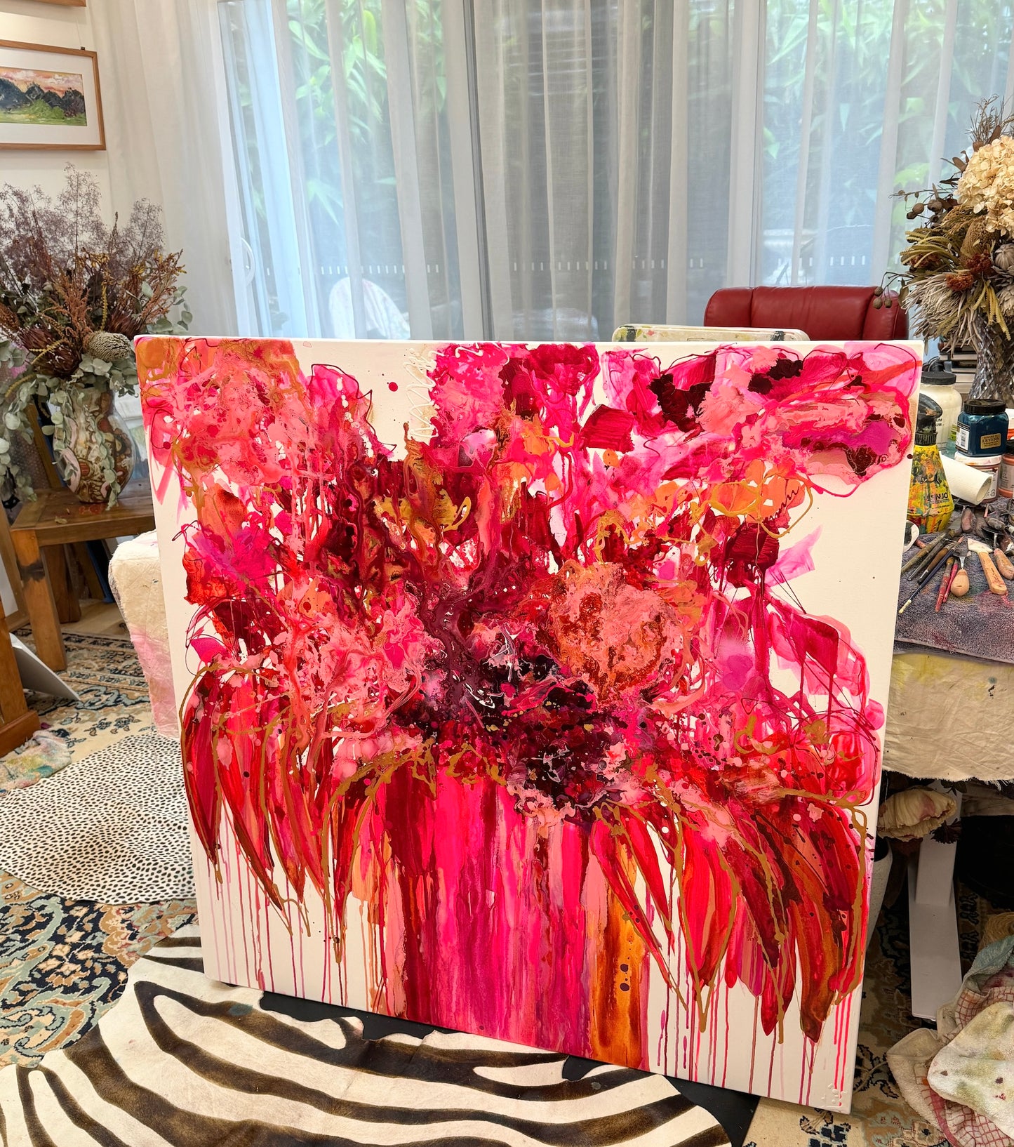 Kerry Bruce, Passionately Pink, Acrylic on Canvas