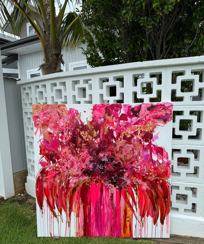 Kerry Bruce, Passionately Pink, Acrylic on Canvas