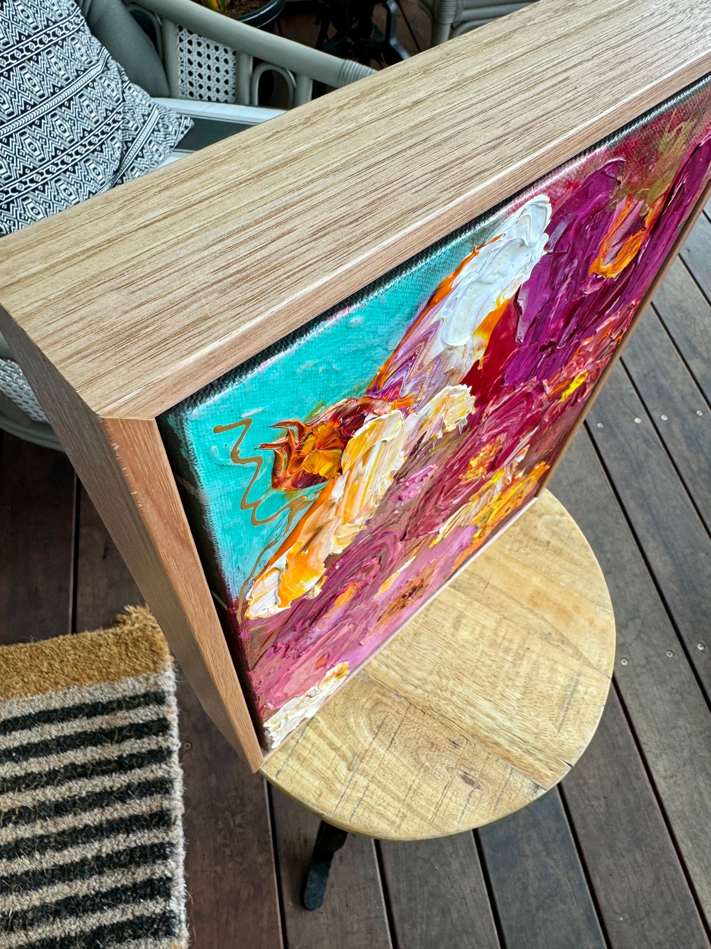 Kerry Bruce, Pink Peonie, Acrylic on Canvas