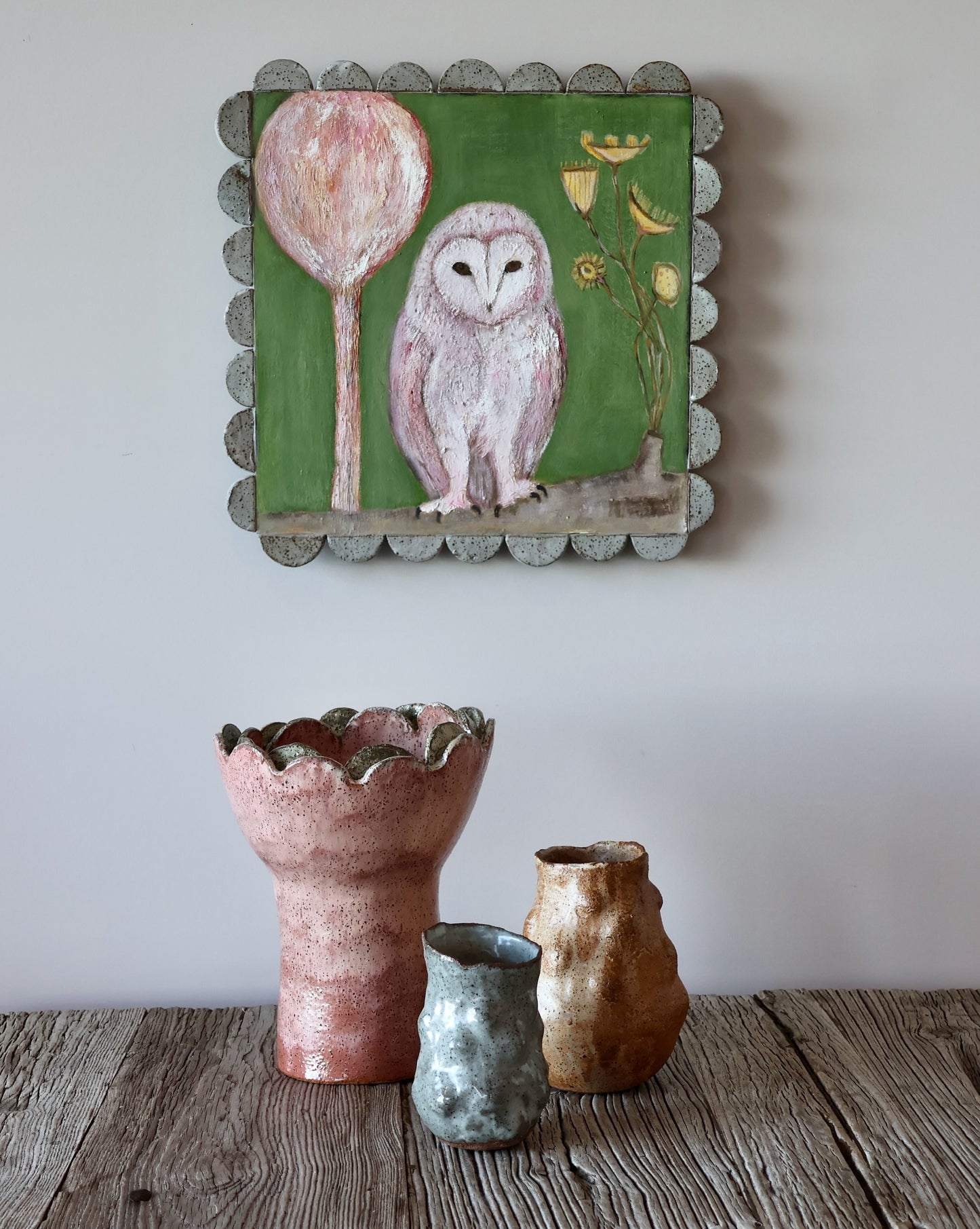 Shellie Christian, Wildly Imagined, Mixed Media on Board -handmade ceramic frame