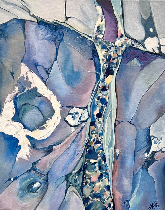 Alisa Beak, Night Pool I, Oil & Mixed Medium on Canvas