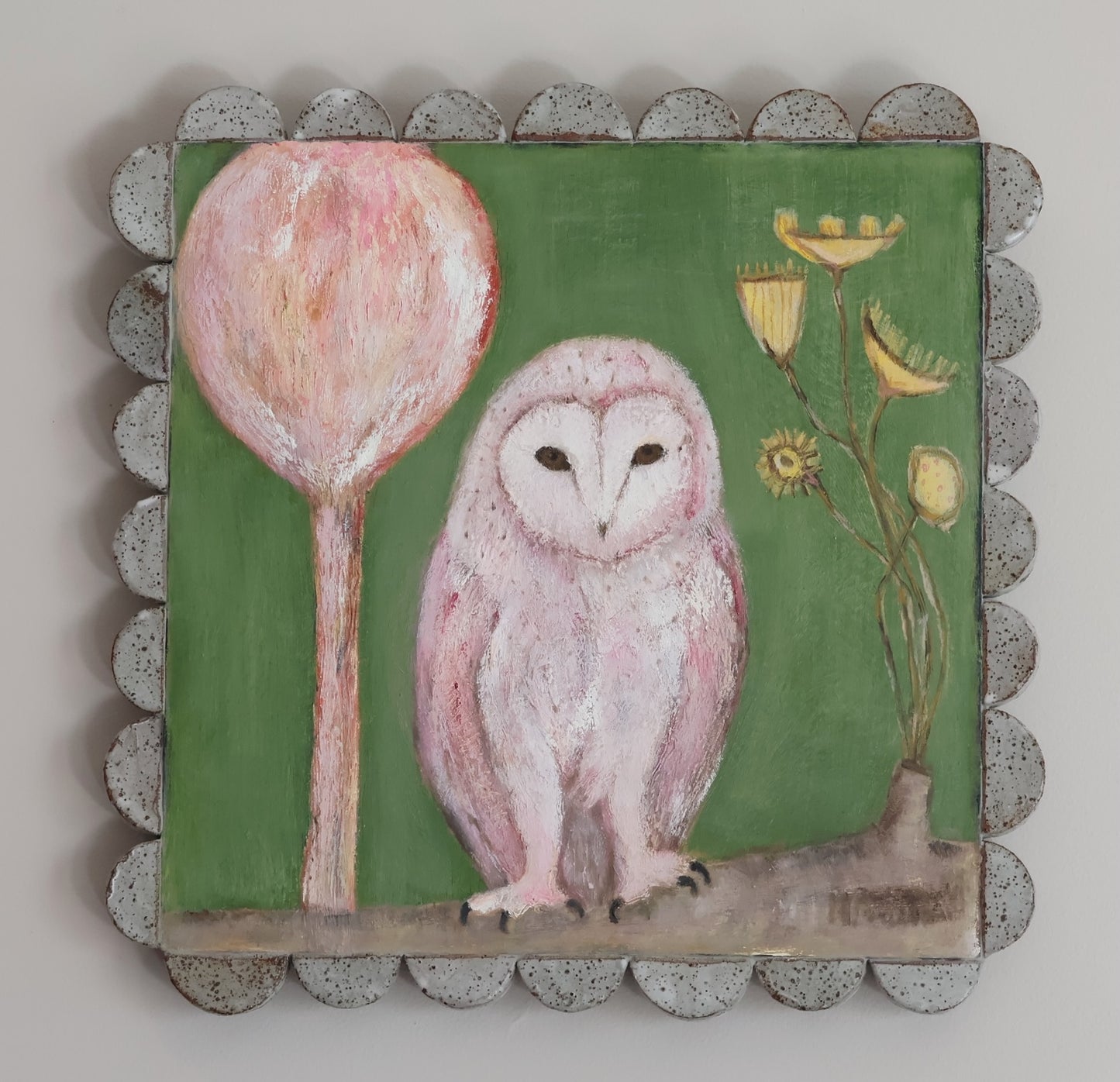 Shellie Christian, Wildly Imagined, Mixed Media on Board -handmade ceramic frame